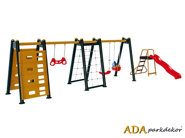 08-30790 - Kaydıraklı Tırmanmalı Metal Salıncak Seti